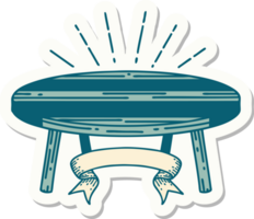 sticker of a tattoo style wood table png