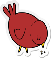 distressed sticker of a Cartoon Bird png