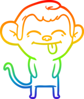 arco Iris gradiente linha desenhando do uma engraçado desenho animado macaco png