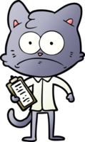 gato de dibujos animados con portapapeles png