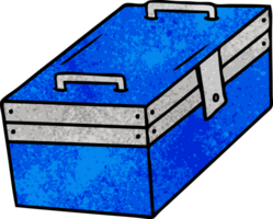 hand drawn textured cartoon doodle of a metal tool box png