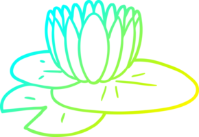 cold gradient line drawing of a cartoon water lily png