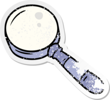 hand drawn distressed sticker cartoon doodle of a magnifying glass png