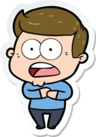 sticker of a cartoon shocked man png