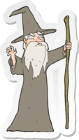 sticker of a cartoon old wizard png