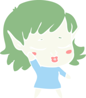 chica elfa de dibujos animados de estilo de color bastante plano png