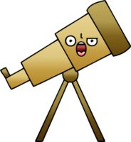 gradient shaded cartoon of a telescope png