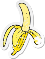 retro distressed sticker of a cartoon banana png