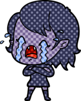 chica vampiro llorando de dibujos animados png