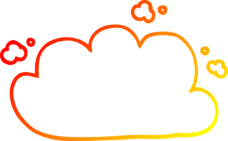 warm gradient line drawing of a cartoon white cloud png