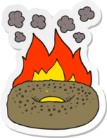 pegatina de un bagel de dibujos animados png