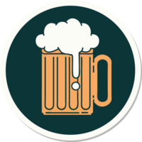 sticker of tattoo in traditional style of a beer tankard png