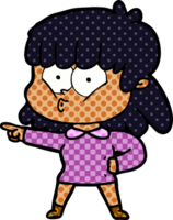 niña silbando de dibujos animados png