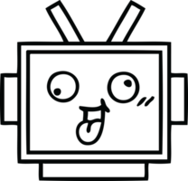 line drawing cartoon of a robot head png