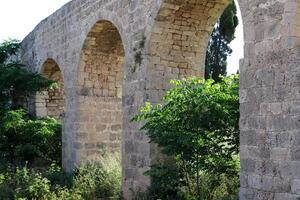 Akko Israel 04 05 2024 An ancient aqueduct for supplying water to populated areas in Israel. photo