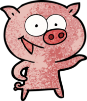 dessin animé joyeux cochon png