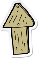 klistermärke av en tecknad trä pilsymbol png