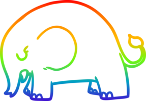 arc en ciel pente ligne dessin de une mignonne dessin animé l'éléphant png