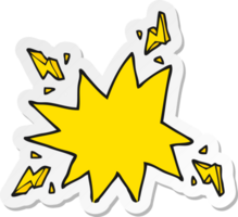 sticker of a cartoon electrical sparks png