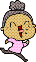 cartoon happy old woman png