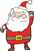 dibujos animados de santa claus golpeando aire png