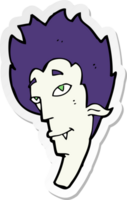 adesivo de uma cabeça de vampiro de desenho animado png