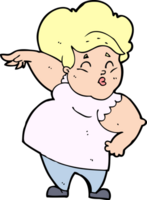 cartoon happy overweight lady png