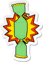 sticker of a cartoon christmas cracker png