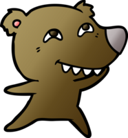 urso de desenho animado mostrando os dentes png