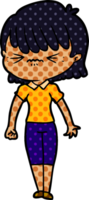 genervtes Cartoon-Mädchen png