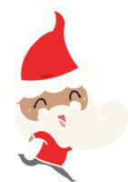 heureux homme barbu portant un bonnet de noel png