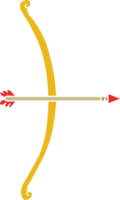 arc et flèche de dessin animé de style plat couleur png