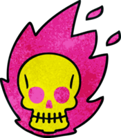 hand drawn quirky cartoon skull png