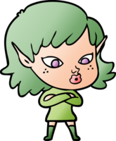 pretty cartoon elf girl png