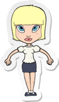 sticker of a cartoon pretty woman png