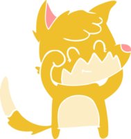 flat color style cartoon friendly fox png