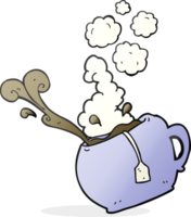 main tiré dessin animé tasse de thé png