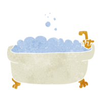 hand retro cartoon bathtub png