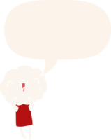 cute cartoon cloud head creature with speech bubble in retro style png