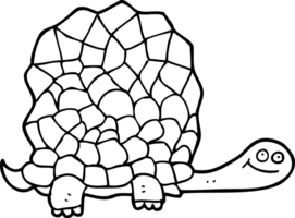 hand drawn black and white cartoon tortoise png