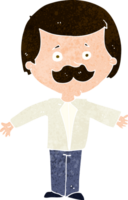 cartoon mustache man with open arms png