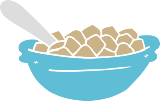 flat color style cartoon cereal bowl png