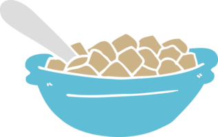 tigela de cereal de desenho animado estilo de cor plana png