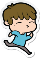 sticker of a cartoon curious boy png