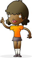 cartoon woman with idea png