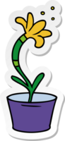 hand drawn sticker cartoon doodle of a house plant png