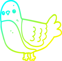 cold gradient line drawing of a cartoon bird png