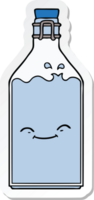 sticker of a cartoon old water bottle png