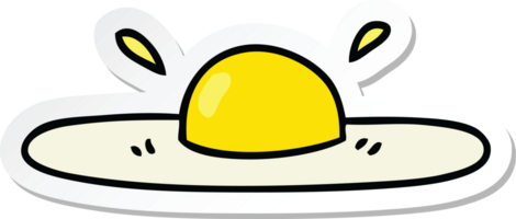 sticker of a quirky hand drawn cartoon fried egg png