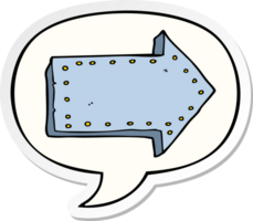 cartoon pointing arrow with speech bubble sticker png